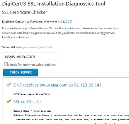 DigiCert SSL Certificate Checher