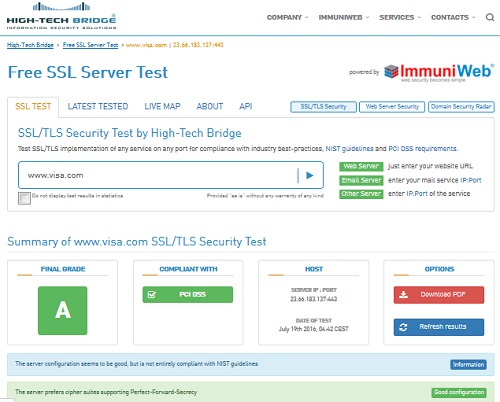 High-Tech Bridge Free SSL Server Tester