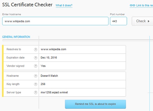 sslchecker SSL Certificate Checker Failed Example