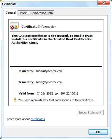 certmgr.msc - View Personal Certificate